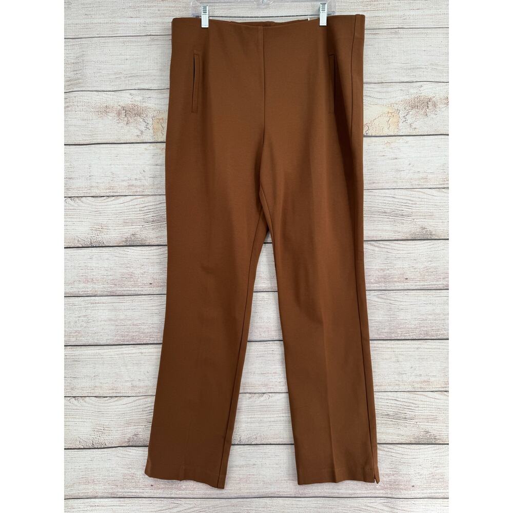 Chico's Juliet Ultimate Fit Straight Leg Pant Womens 3/16/XL Brown Stretch NEW